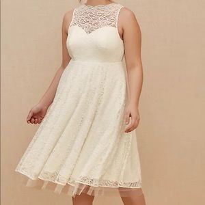 Torrid Lace Tea-Length Wedding Dress